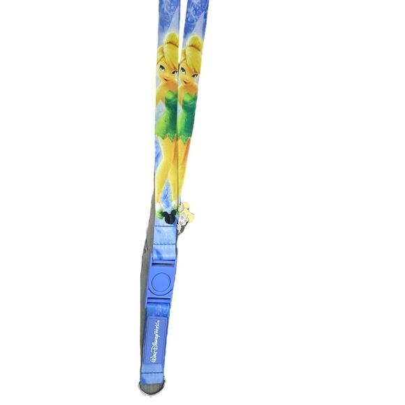 Disney World Parks Peeking Tinker Bell Lanyard Pin and Tinker Bell Lanyard - Picture 1 of 8